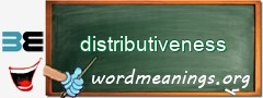 WordMeaning blackboard for distributiveness